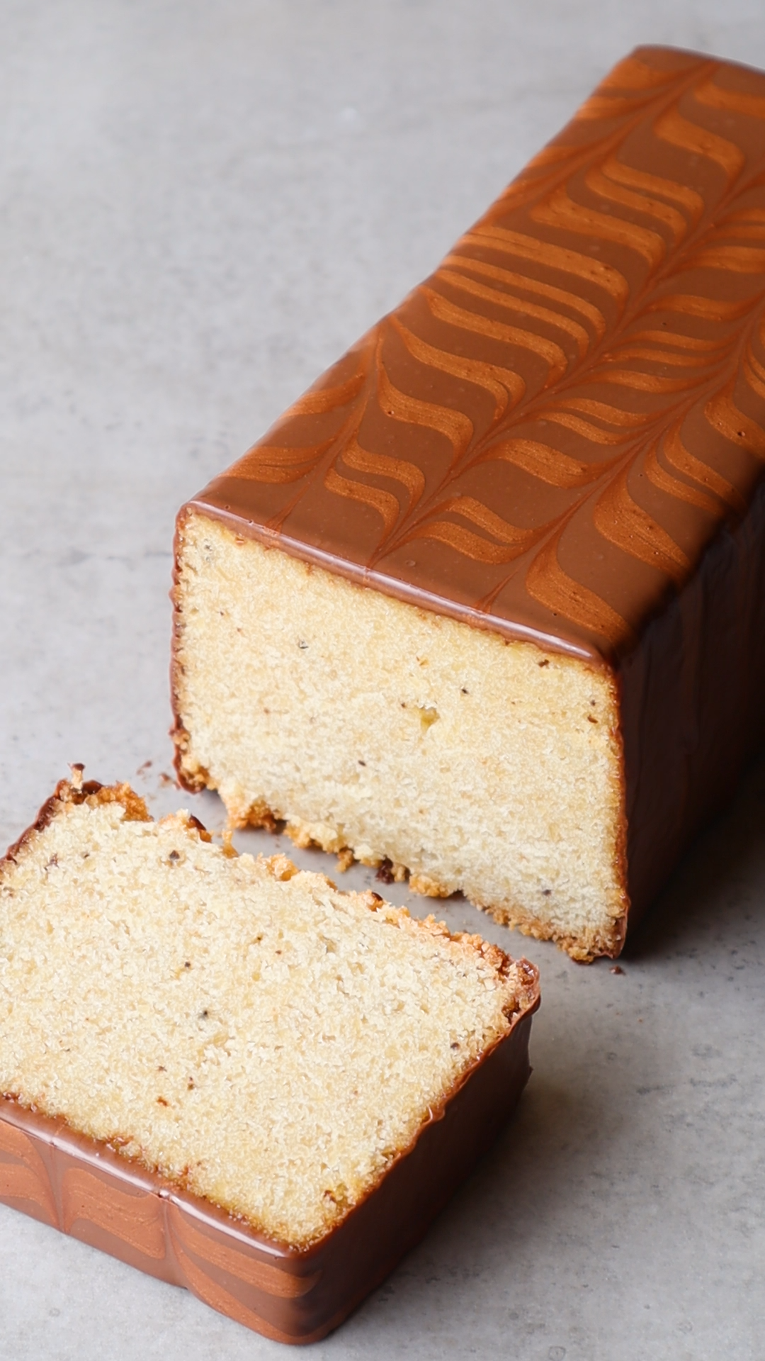 Brown butter and orange cake, sliced
