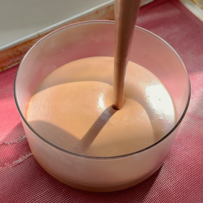Pour chocolate mousse into dish