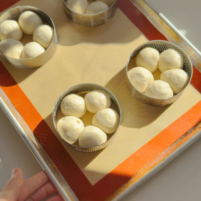 Garlic dough balls doubled