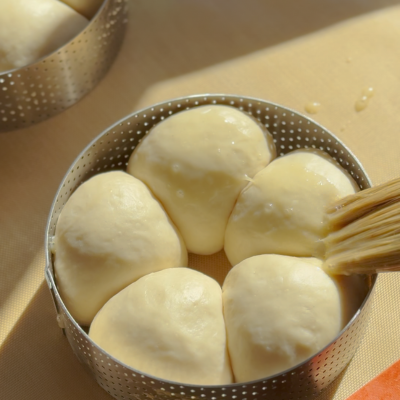 Egg wash dough balls