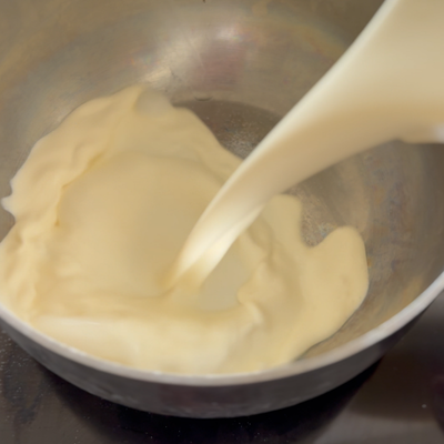 Add cream, milk, sugar & vanilla