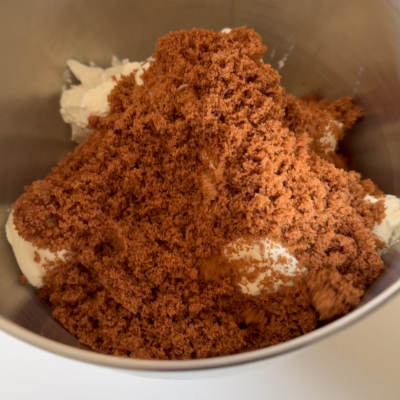 Add cheesecake ingredients to a mixer