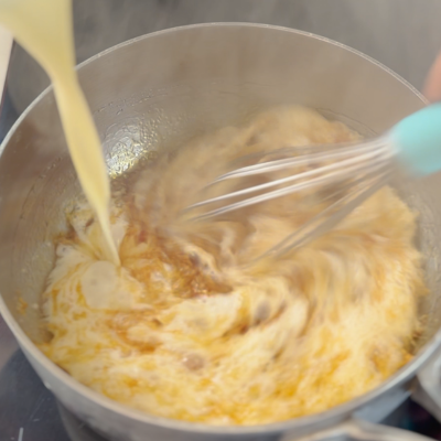 Add hot cream