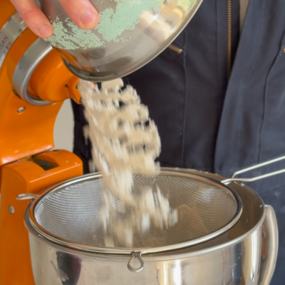 Sift in flour