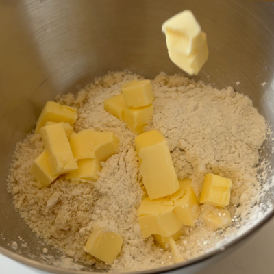 Add biscuit ingredients to mixer